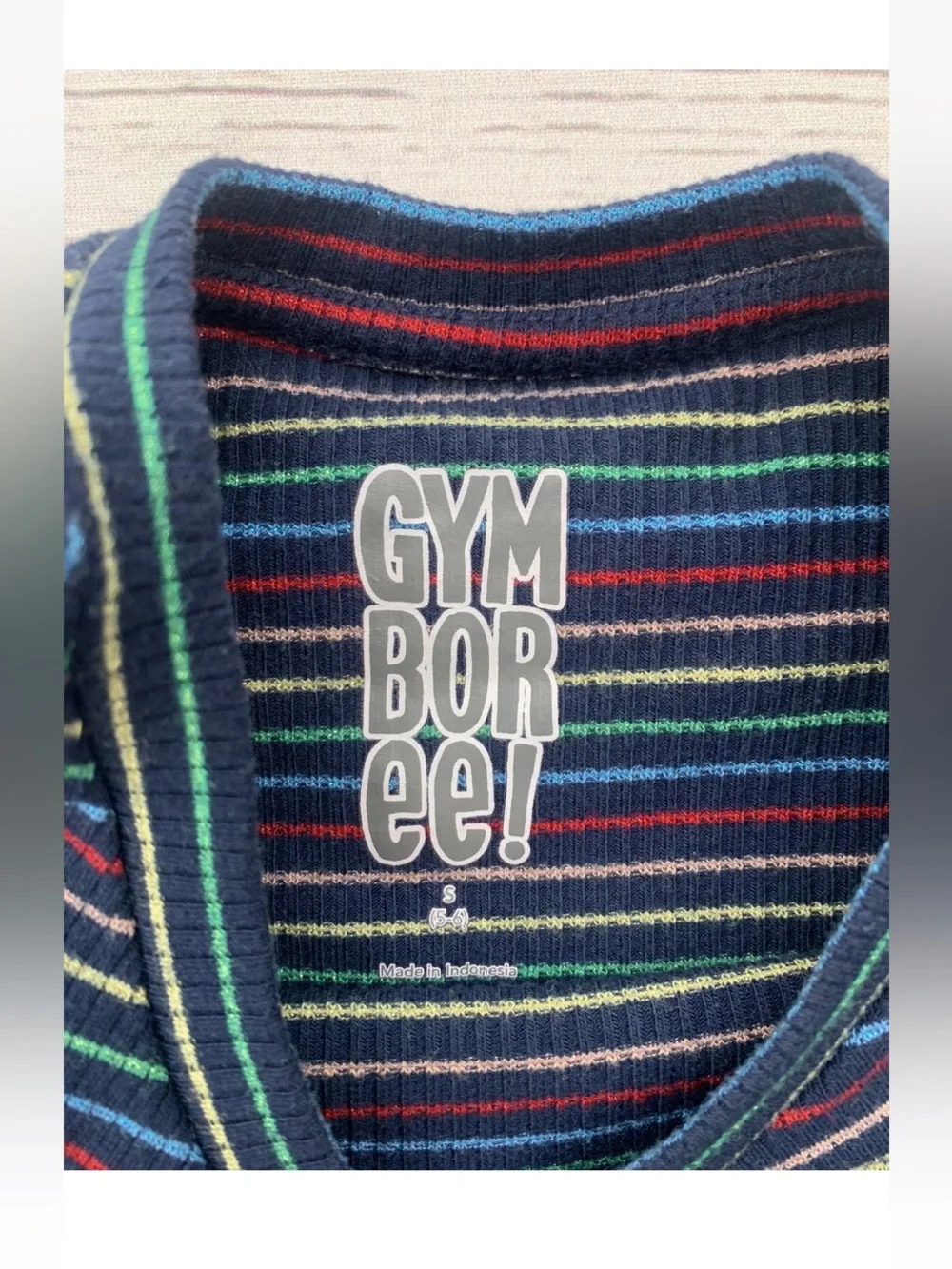 Lot of 2 Girls Gymboree Sz S (5-6) Blue Striped Top and Denim Distressed Skirt